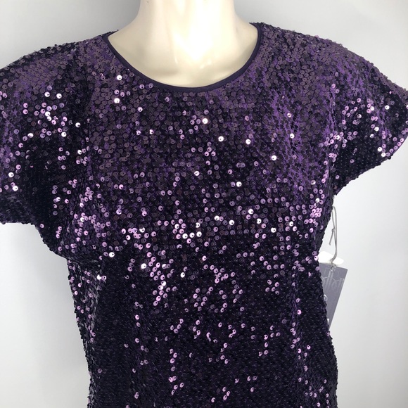 Jennifer Lopez Tops - JENNIFER LOPEZ-SPARKLING sequin purple top S